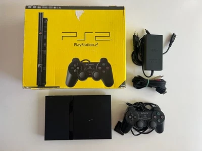 PlayStation 2 / PS2 slim + Controller + Kabel in OVP #1 - Bild 1 von 4