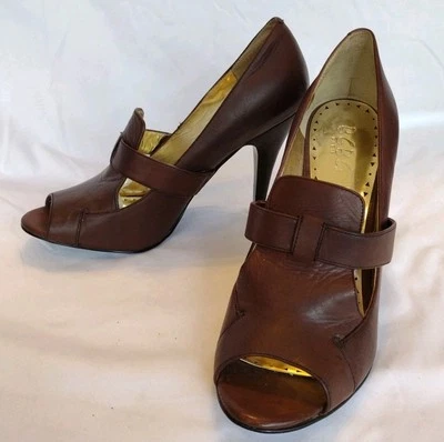 Zapatos de tacón BCBG Paris de cuero marrón talla 9B diseñador *Leer descripción* Foto 1 de 4