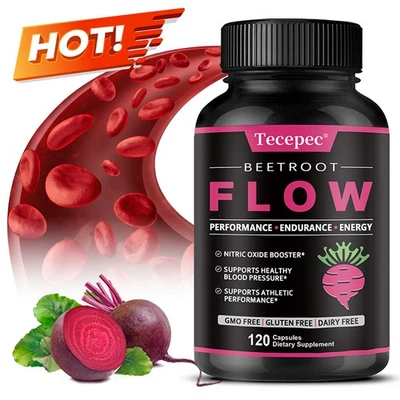 Organic Beetroot Powder Capsules - Lowers Blood Pressure - Blood Circulation - Image 1 of 4
