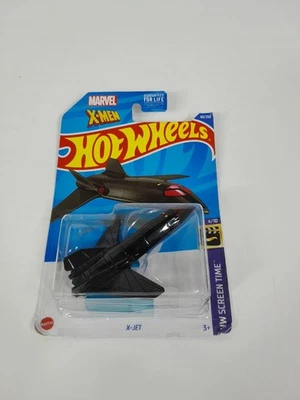 2022 Hot Wheels Marvel X-Men X-Jet Plane HW Screen Time Xjet Black.  - Image 1 of 4