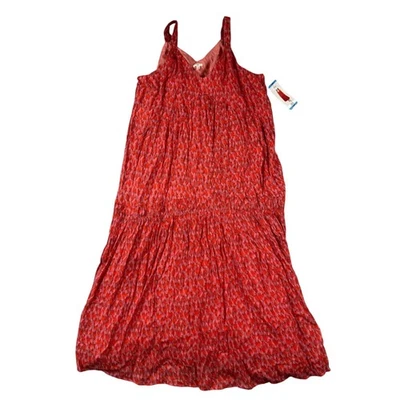 Joie Dress Womens Large Red Tea Rose Floral Relaxed Fit Sleeveless V-neck Casual - Image 1 of 4