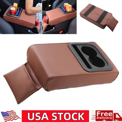 Consola central coche caja reposabrazos almohada coche reposabrazos funda cojín con portavasos Foto 1 de 4