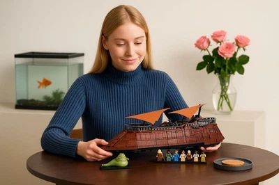 Sail Barge Building Block Set |Jabba’s Style| Compatible with Major Brick Brands - Image 1 of 3