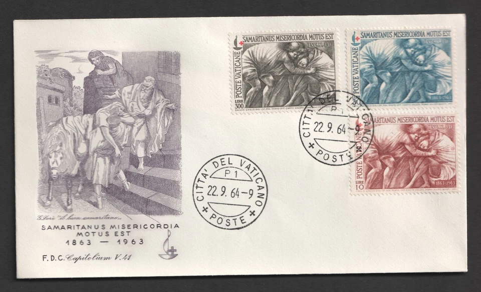 1964 Vatican Red Cross FDC. First Day Cover - Image 1 of 1