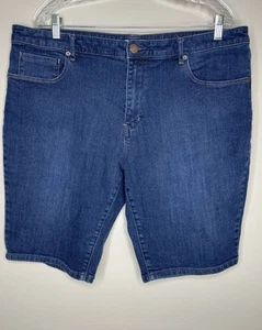 Coldwater Creek Blue Jean Shorts Classic Style Size 18 - Picture 1 of 8