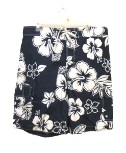 Herren Merona Hawaiian Floral Tropical Swimwear Badehose Boardshorts L Navy - Bild 1 von 6