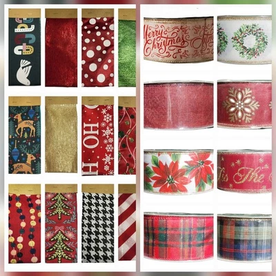 Member's Mark Premium Wire Edge Holiday Ribbon 2.5" Wide x 50 Yards Glitter Red - Image 1 of 4