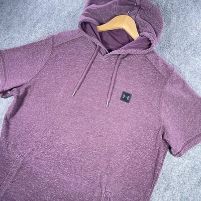 Under Armour Hoodie Mens XL Purple Short Sleeve UA Logo Sweatshirt Fitted #AB933 - Image 1 of 4