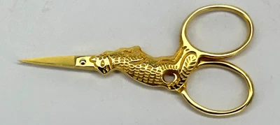 Embroidery Scissors Cat Kitten Shiny Gold Cross Stitch Sewing Quilting 3.5" - Image 1 of 4