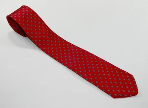 Men's Vintage 1980's Superba FORESTER NECKTIE Tie SKINNY FOULARD RED Woven ITALY - Picture 1 of 3