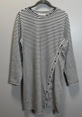 Loft Women's Dress Striped Long Sleeve Casual Button Detail Size LP - Image 1 of 4