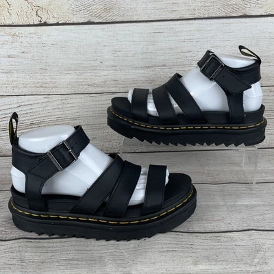 Sandalias de plataforma Dr. Martens Blaire para mujer talla 7 cuero hidráulico negro Foto 1 de 4