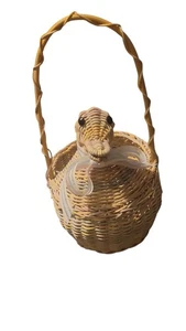 duck wicker basket vintage animal basket vintage - Picture 1 of 7