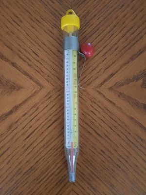 Termômetro vintage Chaney Institute EUA vidro acu-rite fritura doce geléia - Imagem 1 de 4