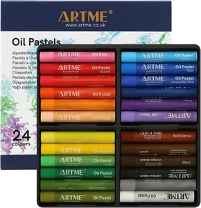 Oil Pastel Paint Sticks 24 Assorted Vibrant Colours for Canvas & Paper  - Picture 1 of 9