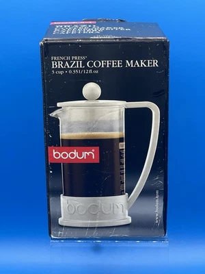 Bodum Бразилия 3 чашки No Кофеварка френч-пресс 1543, 12 унций белая - Изображение 1 из 4