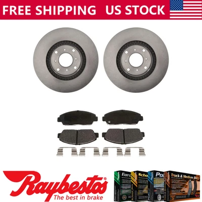 Kit de rotores de freno delanteros + pastillas de cerámica y herrajes para Honda Prelude 1993-1996 Foto 1 de 4