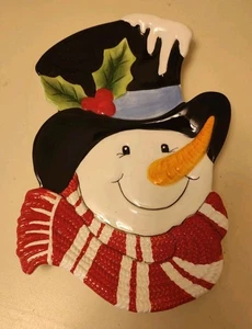 Fitz And Floyd Snow Days Canape Teller Schale Schneemann Winter Urlaub Weihnachten  - Bild 1 von 6