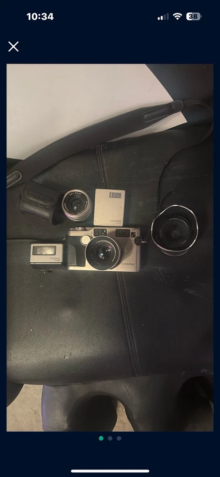 Cámara fotográfica Contax G2 telémetro 35 mm con lentes de 28 mm, 45 mm, 90 mm flash TLA 200 Foto 1 de 4