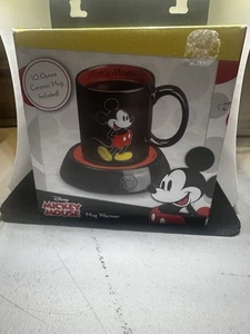 Disney Classic Mickey Mouse Coffee Mug with Electric Warmer 10oz Ceramic Cup NEW - Picture 1 of 5