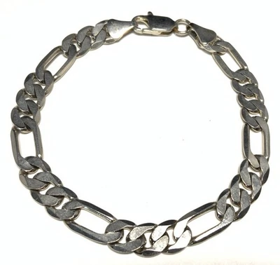 Sterling Silver 925 Figaro Chain Bracelet 7.5-inches KX65 - Image 1 of 4