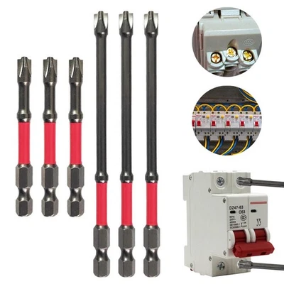 6Pcs Magnetic Special Slotted Cross Screwdriver Bit Kit For Electrician FPH2 - Image 1 of 4