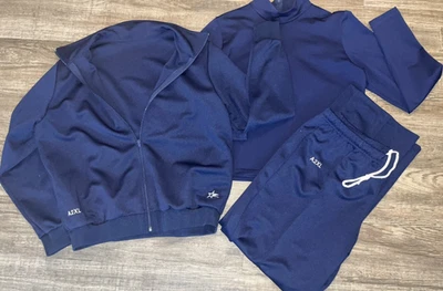 Traje para Correr 3 Piezas Top Chaqueta Pantalones Azul Marino 2XL Mujer Atlético Informal Conjunto Foto 1 de 4