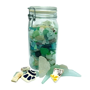 5 LB Ocean Tumbled Sea Glass Lot Pottery Marbles Shells Craft Mosaic Bulk - Picture 1 of 13
