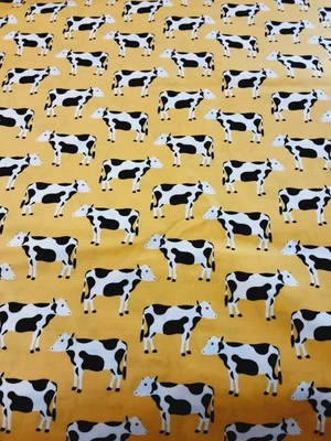 Tela Robert Kaufman Country Side Amarillo Vacas Algodón 4 Yardas x 44 Yardas Foto 1 de 4