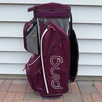 PING G Le Traverse Cart Bag Purple 14-Way Divider Single Strap Women's Golf Bag - Image 1 of 4