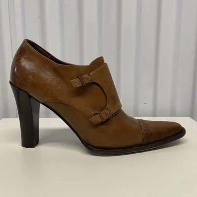 De Colección Ralph Lauren Colección Estilo Victoriano Oxford Brogue Puntera Tacón Bota 38.5 Foto 1 de 4