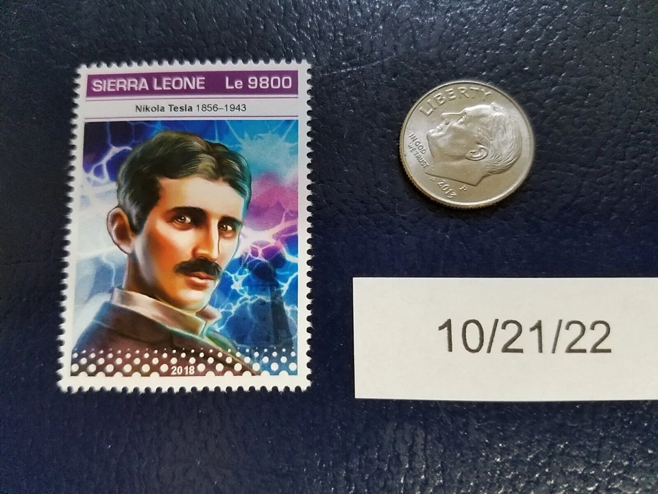 Sello perforado Nikola Tesla American Inventor 2018 Sierra Leona (b) Foto 1 de 1