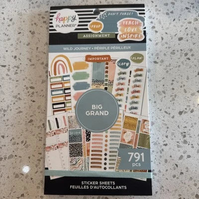 全新 Happy Planner Teacher Wild Journey Big Grand 791 PCS 贴纸 — 第 1/4 张图片