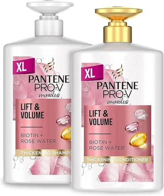 Pantene Shampoo And Conditioner Set,2x1000ml Hair Thickening Products For Women
