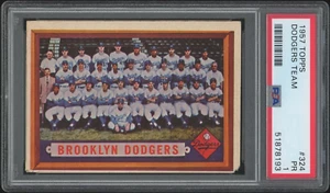 1957 Topps #324 Brooklyn Dodgers Team PSA 1 - Bild 1 von 2