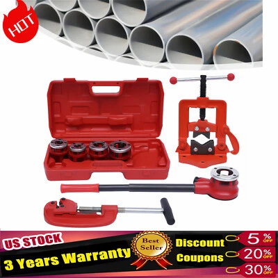Pipe Threader Ratchet Typeand5 Dies Set Pipe Cutter Threading Tool 1/2" Up to 2" - Image 1 of 4