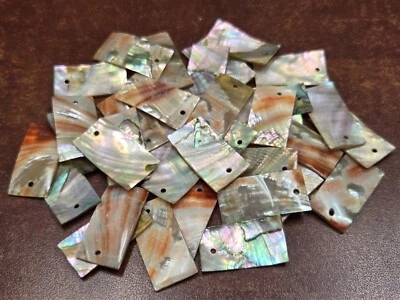 100 PIEZAS COLGANTES RECTANGULARES ROJO CONCHA DE ABULÓN ENCANTO EN BLANCO 1" Foto 1 de 2