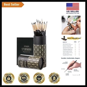 Detail Paint Brush Set - 17 Miniature Paint Brushes with Fine Tips and Ergono... - Picture 1 of 9