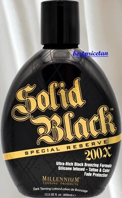 Millennium Tanning SOLID BLACK SPECIAL RESERVE 200X Bronzer Dark Tan Bed Lotion - Image 1 of 3