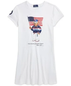 Polo Ralph Lauren Toddler & Little Girls Team USA Polo Bear Cotton Jersey Dress - Picture 1 of 1