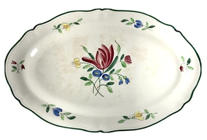 Longchamp Serving Platter Dish France Easter Tulip Oval handpainted - READ - Picture 1 of 5