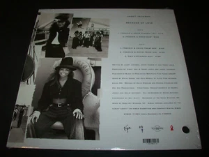 JANET JACKSON - BECAUSE OF LOVE - 5 Track 12" remix single (US Import) - Picture 1 of 3