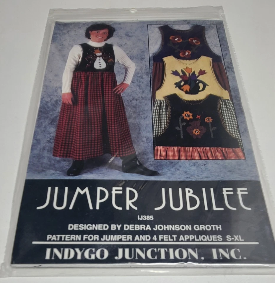 Indygo Junction “Jumper Jubilee” Uncut Sewing Pattern IJ385 Sizes S-XL Appliqués - Image 1 of 1