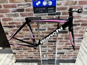 BIANCHI VIANIRONE 7 Frame Set Black Pink Junk Top Tube 500mm Seat Tube 470mm - Picture 1 of 9