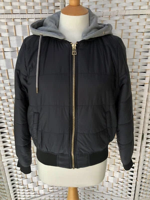 Forever 21 Women’s Ladies Junior's Black Puffer Lightweight Jacket Sz L Hoodie - Image 1 of 4