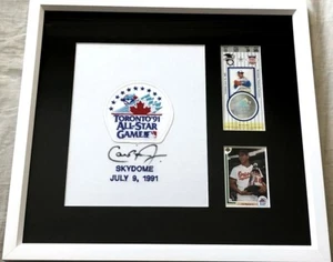 Cal Ripken signed auto 1991 All-Star Game jersey patch framed w/ ticket card JSA - Picture 1 of 2