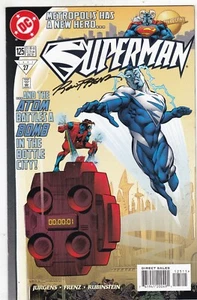 SUPERMAN #125 NM Signed by RON FRENZ COA 1987 The Atom Electric Blue - Picture 1 of 3