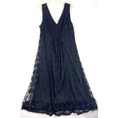 Vestido Jonathan Martin Studio negro de encaje con pestañas talla 16 (706) Foto 1 de 4