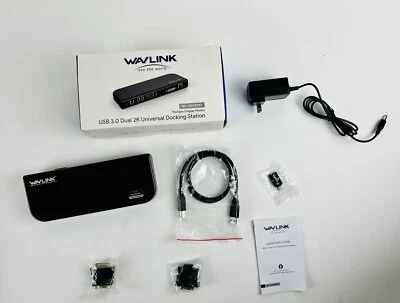 USB 3.0 Universal Laptop Docking Station Dual Video Outputs Support HDMI/DVI/VGA - Image 1 of 4