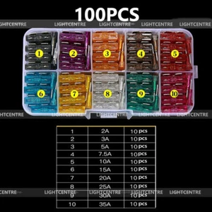 Kit surtido de fusibles estándar medio automotriz 100 un. APM EE. UU. - Imagen 1 de 9